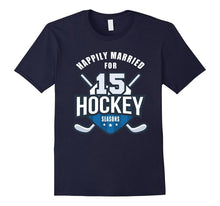 15th Wedding Anniversary T-Shirt Hockey Couple Gift Tee