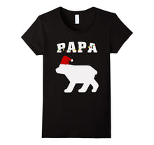 Papa Bear With Santa Hat Christmas Pajama Matching T-Shirt