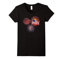 4th of July Exploding Fireworks American Flag USA T-Shirt