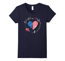 God Bless America USA Heart Patriotic Boho July 4th T-Shirt