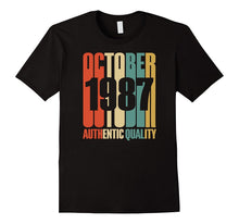 Retro October 1987 T-Shirt 30 Yrs Old Bday 30th Birthday Tee