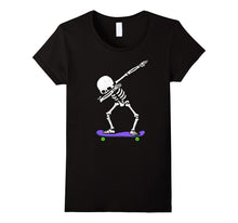 Halloween Dabbing Skeleton SKATEBOARD T-Shirt Dab Skater Tee