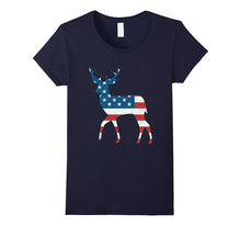 Deer Antlers American Flag USA Hunting Fishing T Shirt