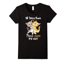 15th Wedding Anniversary T-Shirt 15 Years Purr-Ever Cat Gift