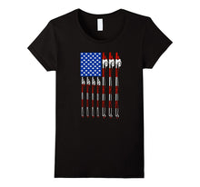 Patriotic Fishing T-Shirt American USA Flag Fishing Pole