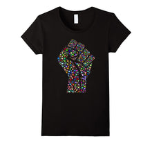 Resist Fist LGBTQ Pride March Rainbow Hearts T-Shirt