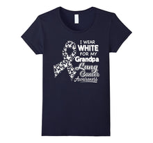 Lung Cancer Awareness T Shirt - I Wear White for My Grandpa