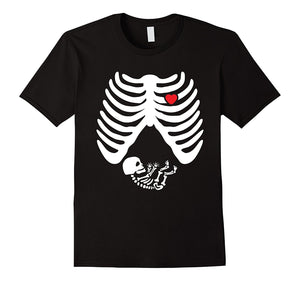 'Pregnant Skeleton Baby' Cute Maternity Halloween Shirt