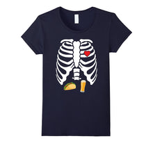 Skeleton Pregnancy Tacos Beer XRay Rib Cage Halloween TShirt