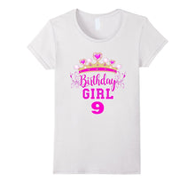 Birthday Girl Nine Year Old Birthday Party Princess Shirt