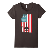 Fighter Plane Red White Blue Vintage Flag Patriotic T-Shirt
