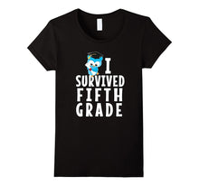 I Survived Fifth Grade T-Shirt Graduation Kids Owl Grad Shir