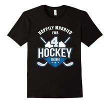 4th Wedding Anniversary T-Shirt Hockey Couple Gift Tee