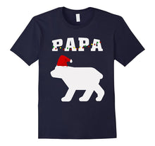 Papa Bear With Santa Hat Christmas Pajama Matching T-Shirt