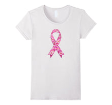 Breast Cancer Awareness Pink Floral Flowers Ribbon T-Shirt