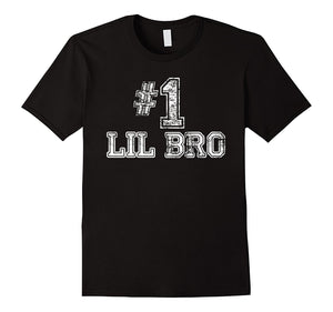 #1 Lil Bro T Shirt - Number One Little Brother Gift Tee