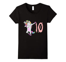 Tenth 10th Birthday Unicorn Dab Tshirt