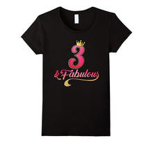 3rd Birthday Queen Fabulous 3 Years Old T-Shirt
