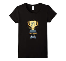 21st Birthday Shirt Gift 21 Year Old Level Up Gamer Tshirt
