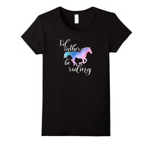 I'd Rather Be Riding T Shirt Pink Horse Equestrian