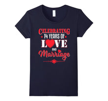 14th Wedding Anniversary Gift. Meaning T-Shirt for Couple.