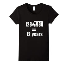 12th Wedding Anniversary T-Shirt Math Equation Gift Shirt