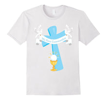 First Communion Shirt Blue Cross Son Grandson Boy Christian
