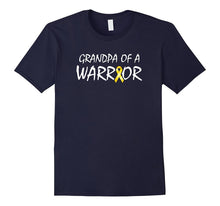 Mens Grandpa of a Warrior Childhood Cancer Awareness Ribbon Shirt
