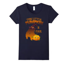4 Years Old 4th Birthday Tshirt - Halloween Little Pumpkin