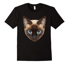 Low Poly Siamese Cat Face T-Shirt Geometric Art