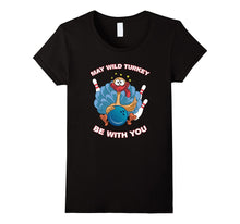 Bowling Wild Turkey With Ball and Pins Funny T-Shirt