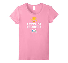 34th Birthday Level 34 Unlocked Funny T-Shirt Gift Vintage