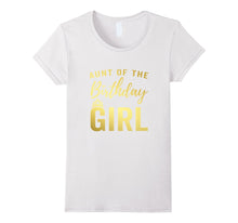 Aunt of Birthday Girl Shirt for Women Golden Effect