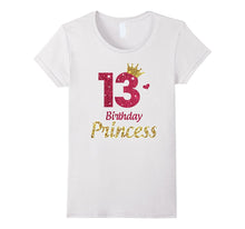 13th Birthday Girl T-Shirt Princess Crown - Gifts Childrens