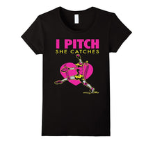 Softball Parent Fan T-Shirt - I Pitch She Catches Tee