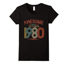 Awesome Since October 1980 Funny T-Shirt 37th Birthday Tee