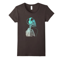 Skeleton Listening to Music With Headphones on His Skull