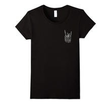 Rock Hand Shirt Skeleton Rocking It Heavy Metal Horns Tee