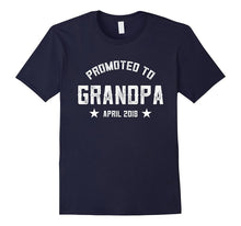 Mens Promoted to Grandpa April 2018 T-Shirt New Grandpa Gift