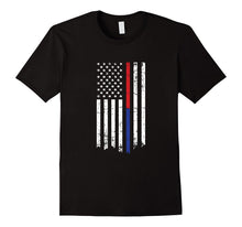 Firefighter Police Officer Red & Blue Line Flag T-Shirt