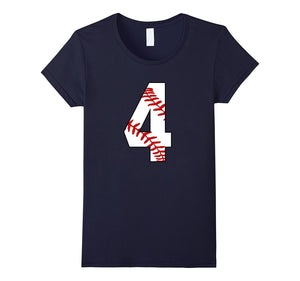 #4 Baseball 4th Birthday Boy Four Years Baseball Mom T-Shirt