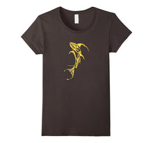 Dabbing Shark Skeleton Tribal Tattoo T-Shirt, Fire Gold