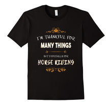 Thankful for Many Things Horse Riding Thanksgiving T-Shirt