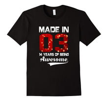 14th Birthday Gift T-Shirt Made in 2003 Awesome 14 Years Old