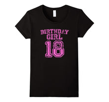 18th Birthday Sports Jersey T Shirt - 18 Year Old Girl Pink