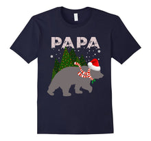 Papa Bear Christmas Pajamas Shirt Matching Santa Hat Lights