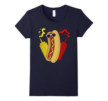 Hot Dog Ketchup & Mustard Sunglasses T-Shirt