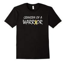 Mens Grandpa of a Warrior Childhood Cancer Awareness Ribbon Shirt