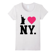 I Love NY New York Print Heart T-Shirt Tee Black