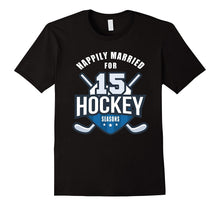 15th Wedding Anniversary T-Shirt Hockey Couple Gift Tee